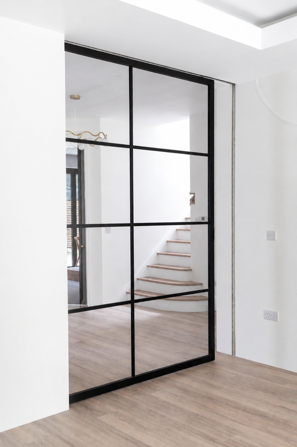 Metal framed door in pocket kit
